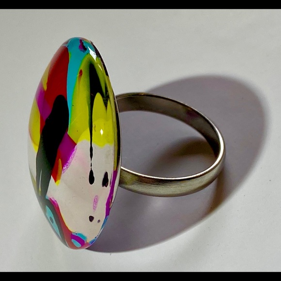 Hand Painted Statement Ring - Picture 2 of 2